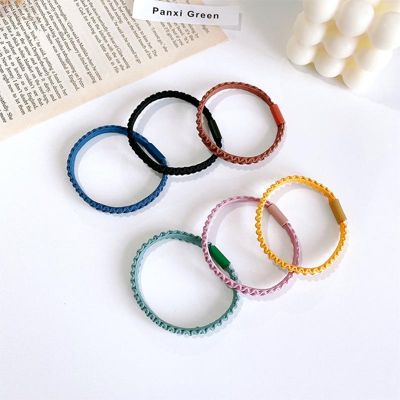

3 шт., базовая волнистая веревка для волос в Корейском стиле, простая высокоэластичная повязка для волос ярких цветов, повязка на голову, резинка для волос, повязка на голову