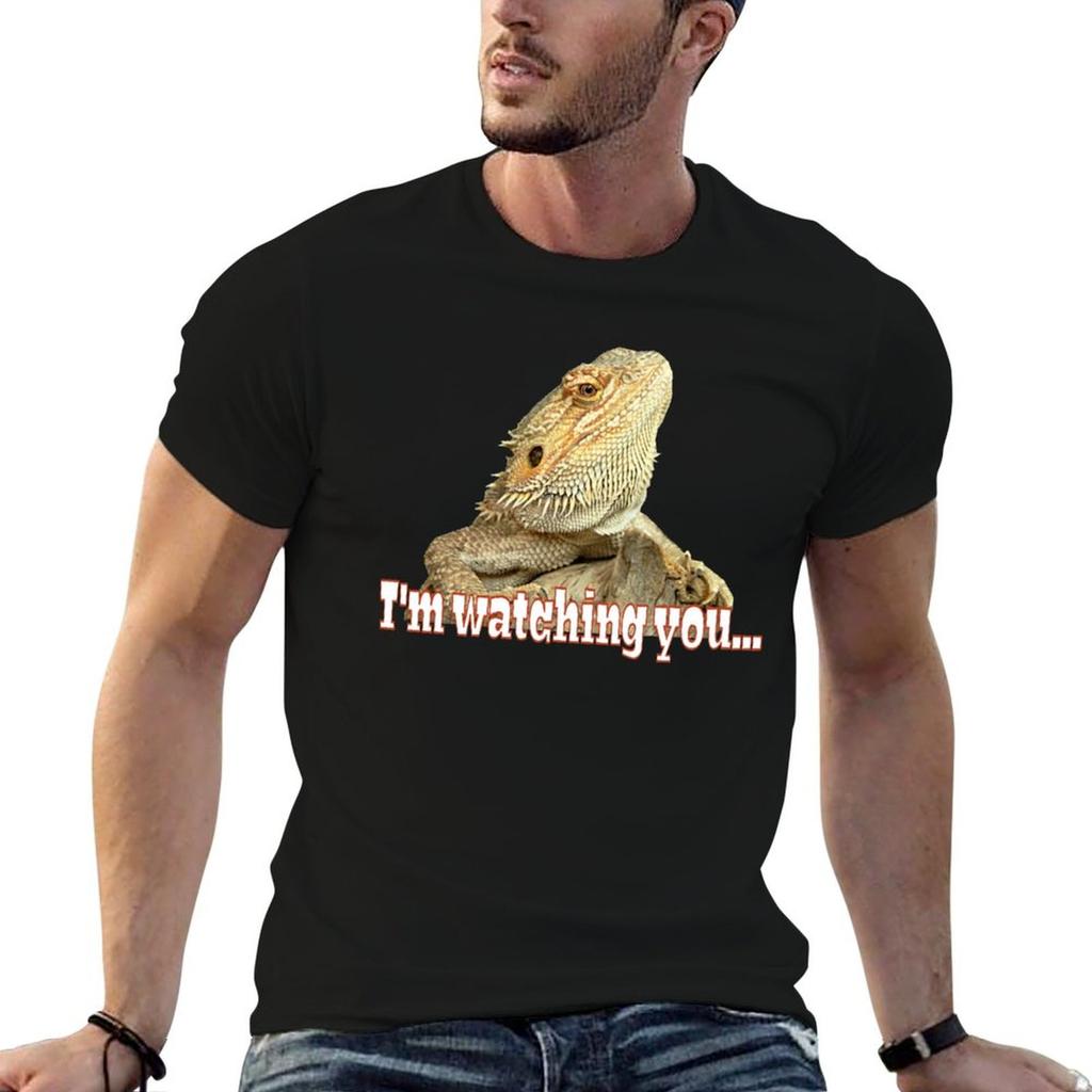 Bearded dragon watching you T-Shirt t shirts designer t shirts for man pack white T-Shirt