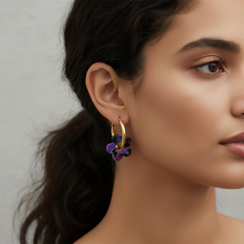New Acrylic Earrings Set Flower Pendant Colorful Earrings Gift Elegant Versatile Drop Earrings Jewelry Gift Women
