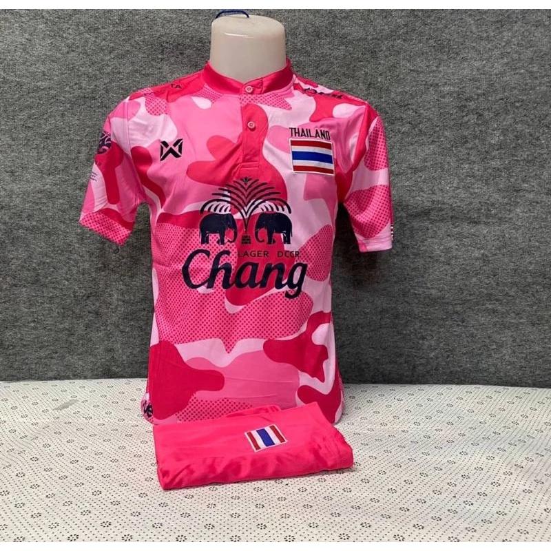 THAILAND National Football Soccer Camouflage Vintage Shirt Mandarin Collar Flag Badge Logo Unisex JERSEY Print Quick Dry Short Sleeve Uniform Elephant