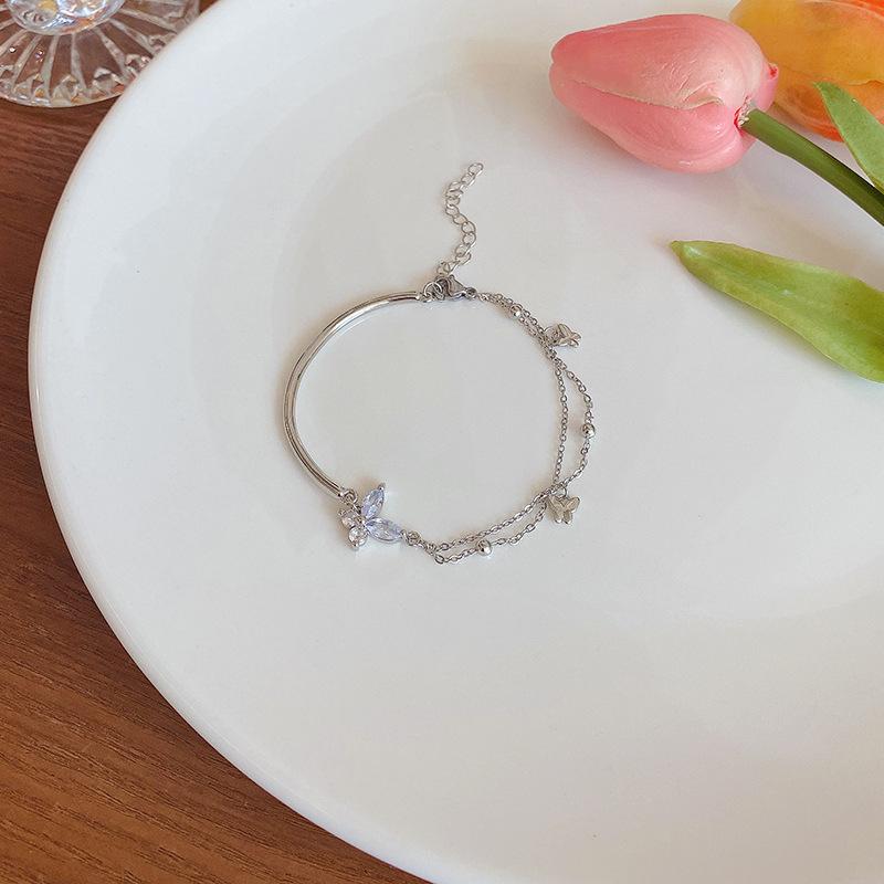 2025 Zircon Butterfly Bracelet Female Super Fairy Bracelet Couple Girlfriend Hand