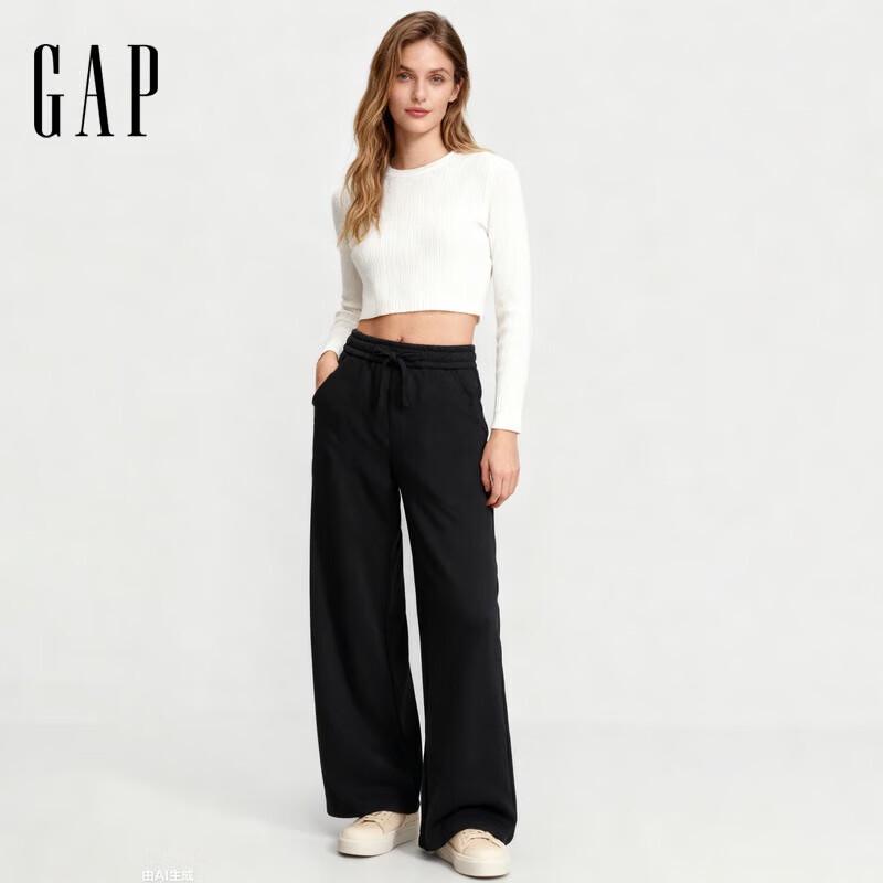 Gap Women's 2025 Autumn Script Logo Fleece Wide-Leg Sweatpants