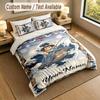 Cat Theme Personalized 3Pcs Bedding Set Custom Text & Name 1 Sheet 2 Pillowcases Household Bedding 1pc