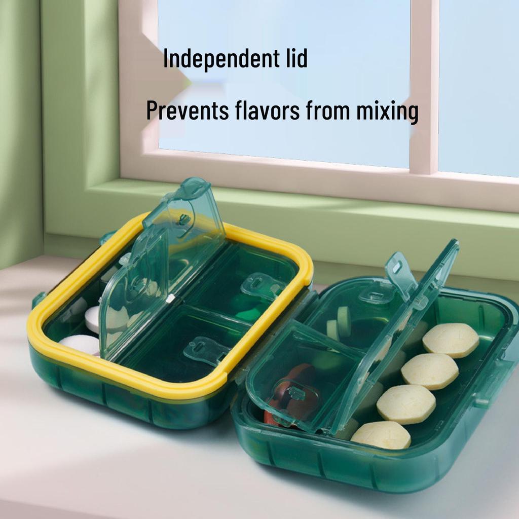 Portable 7-Compartment Weekly Pill Organizer: Moisture-Proof, Waterproof, Food-Grade Material