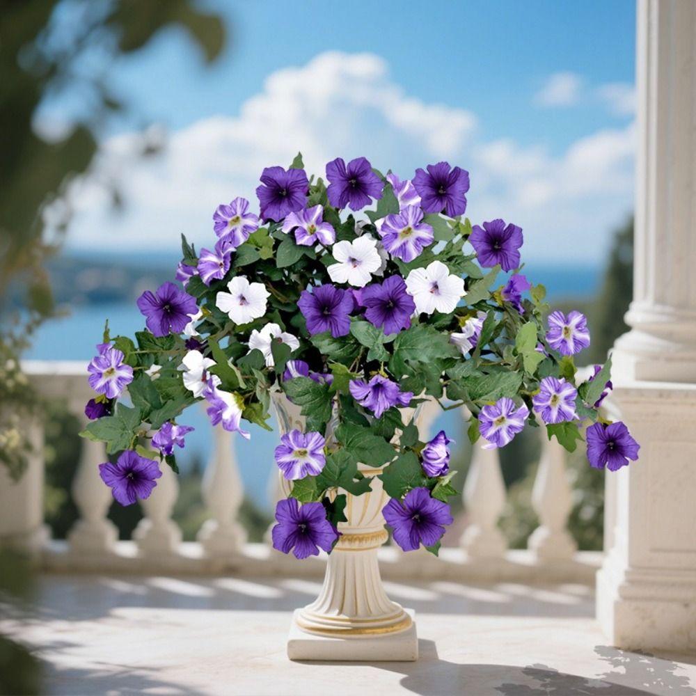 Silk Material Artificial Silk Flowers UV Resistant Faux Silk Morning Glory Flowers Artificial Trumpet Flower Wedding Decoration