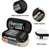 Pencil Case Zipper Closure Multi Compartment Durable 300D Polyester with Main Compartment Mesh Pocket and Pen Slots for Students