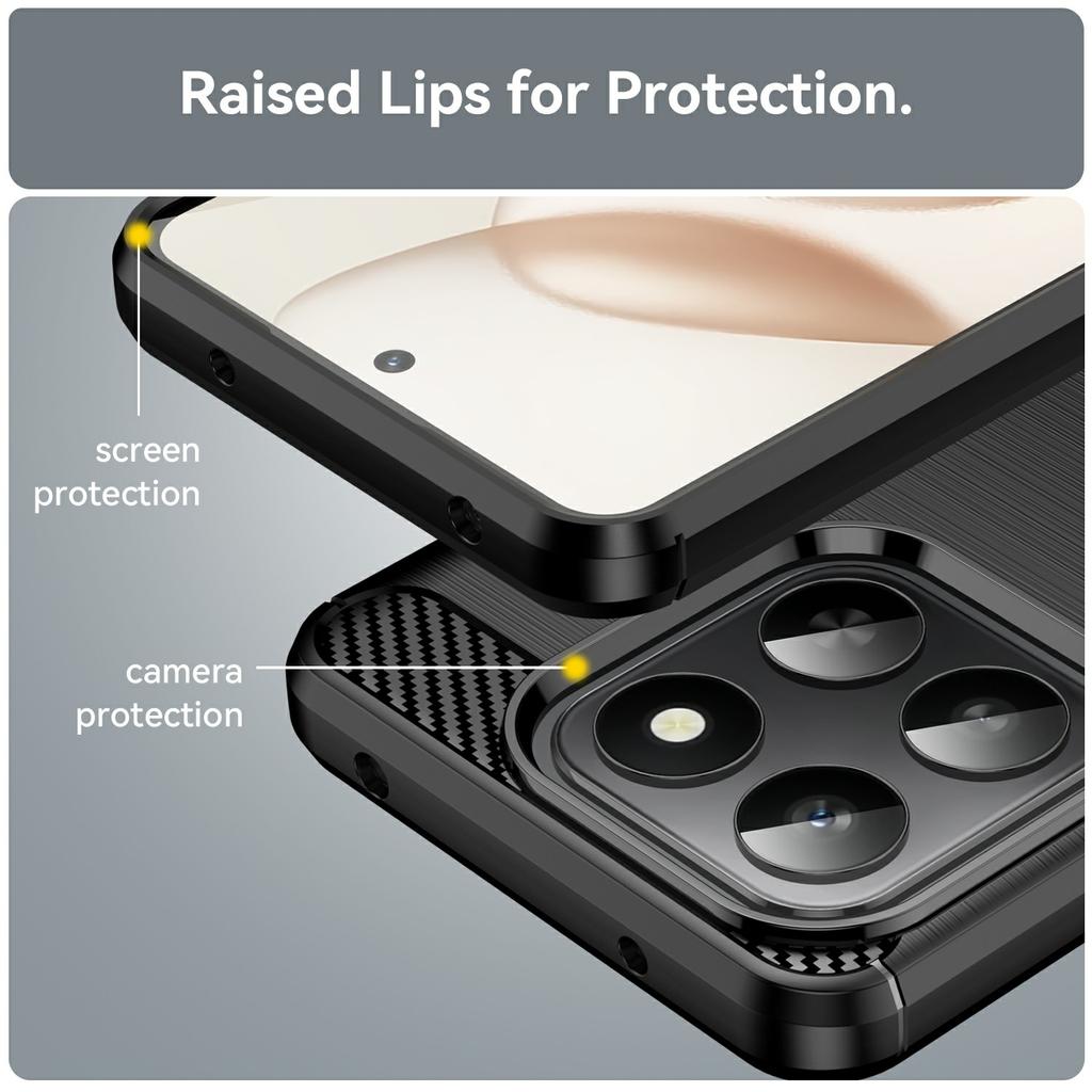 Phone Case For Honor 400 Smart 5G/4G/X7d 4G Protective Cover Carbon Fiber Texture Brushed