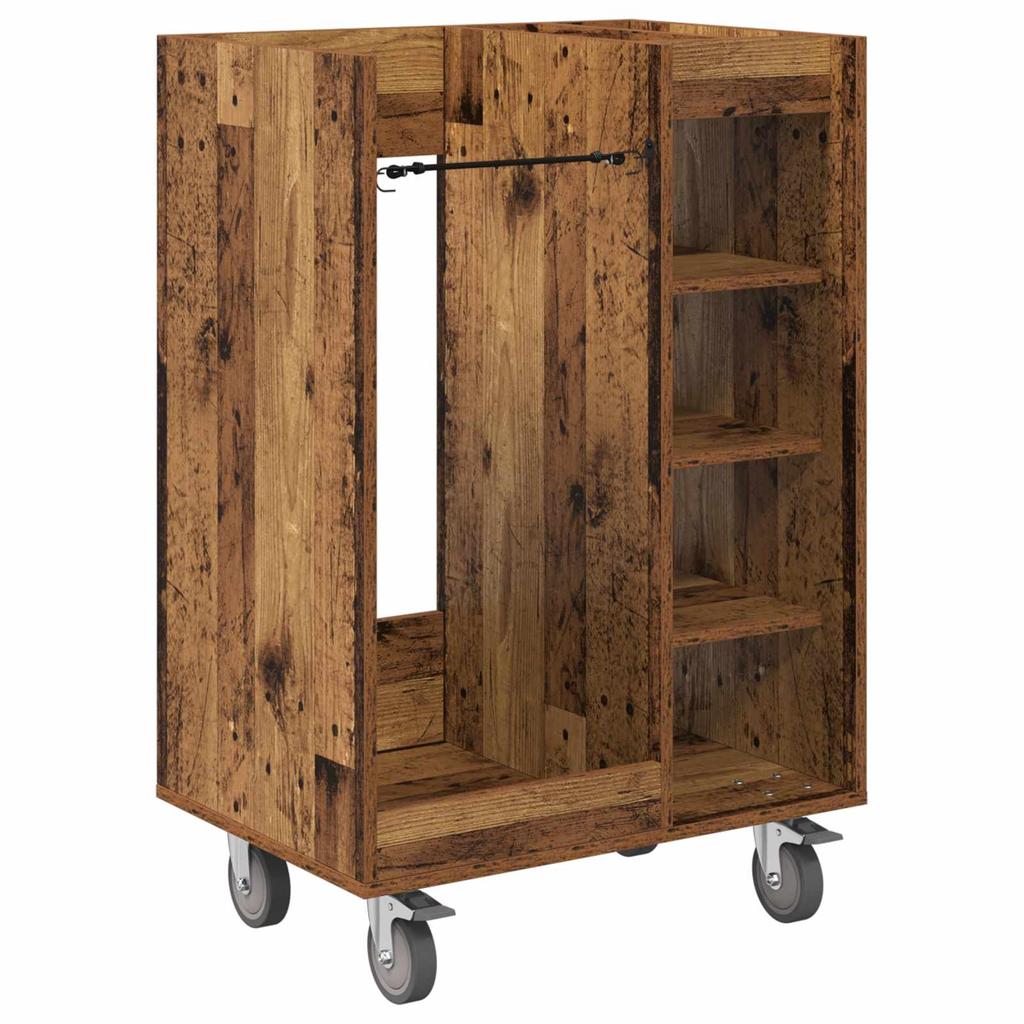 Golftafelkast met Wielen Rustieke Houtlook 65 x 45 x 98 cm