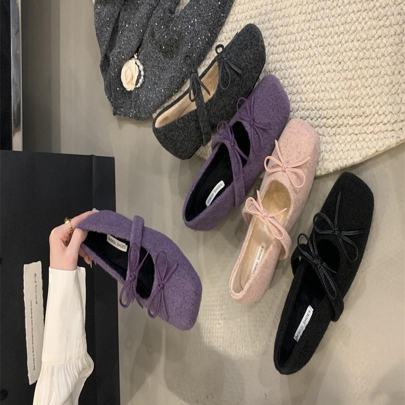French with skirt, shallow mouth flat-soled single shoes for women's 2025 new spring bow Mary Jane gentle wind single shoes