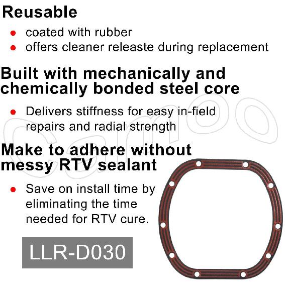 TENG MILE D030 Differential Cover Gasket Rubber Coated Steel Core for Dana 30 Axle for Jeep Wrangler TJ JK KJ Cherokee