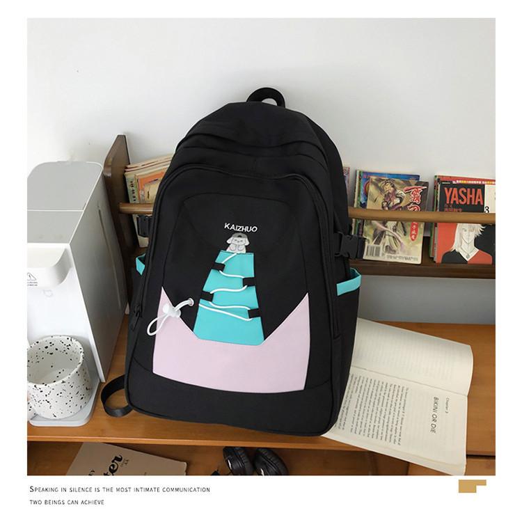 New Kids Backpack Casual Versatile Large Capacity School Bag Lightweight Nylon чёрный