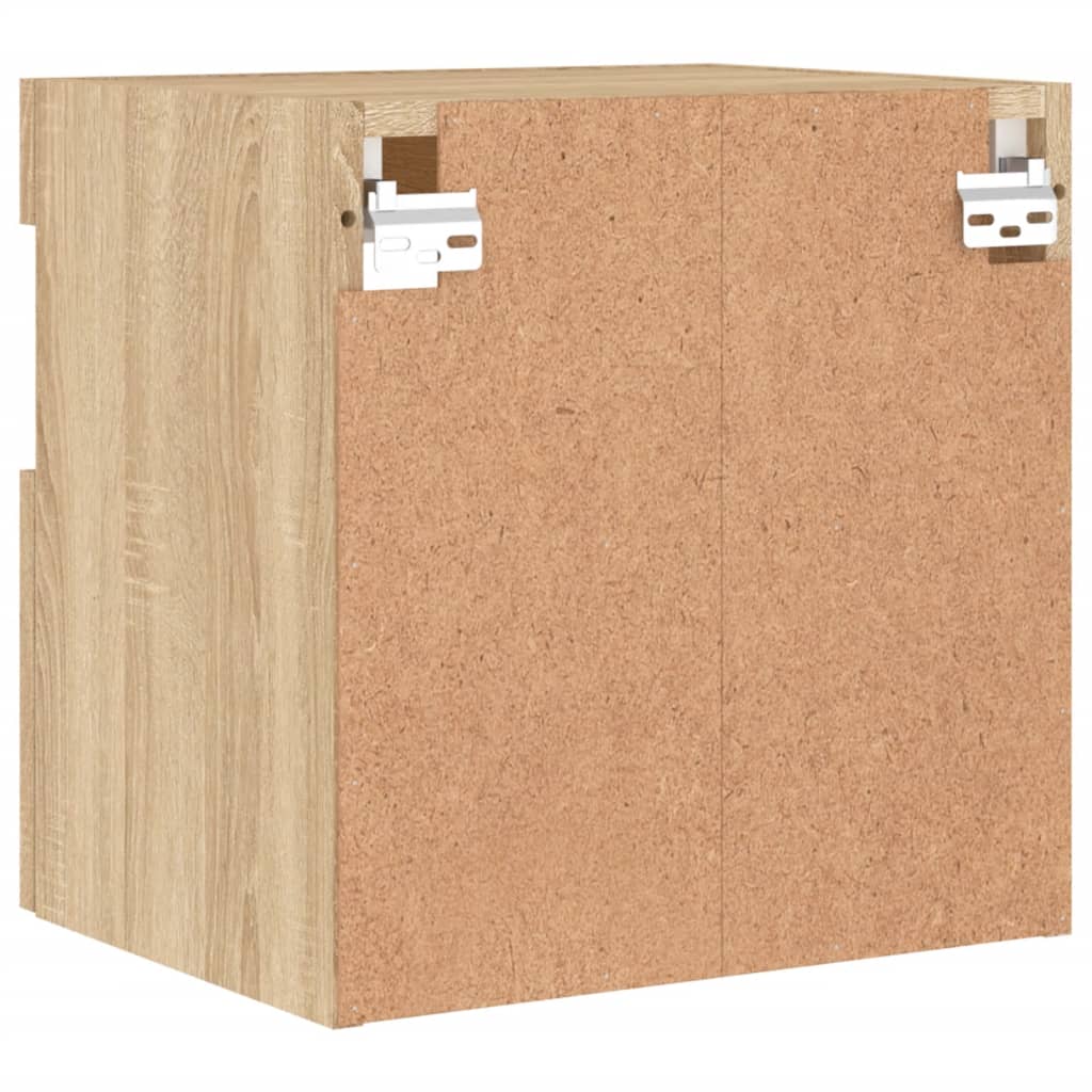 Wall Mounted TV Cabinet with LED Lights Sonoma Oak Finish 40 x 30 x 40 cm