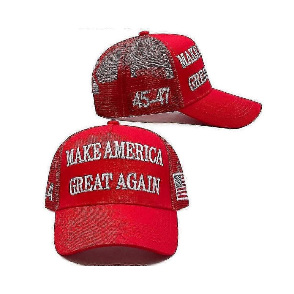 Trump 2024 Maga Red Hat 45-47 Baseball Cap Make America Great Again with USA Flag