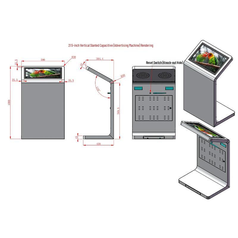 L-Shaped Touch All-in-One Interactive Floor-Standing Display Screen Terminal