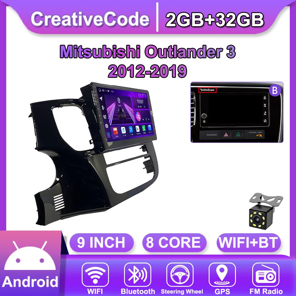 Android Car-Play Car Radio For Mitsubishi Outlander 3 2012-2019 Multimedia Player Head Unit Stereo GPS Navigation BT WIFI,8 CORE ,2+32GB
