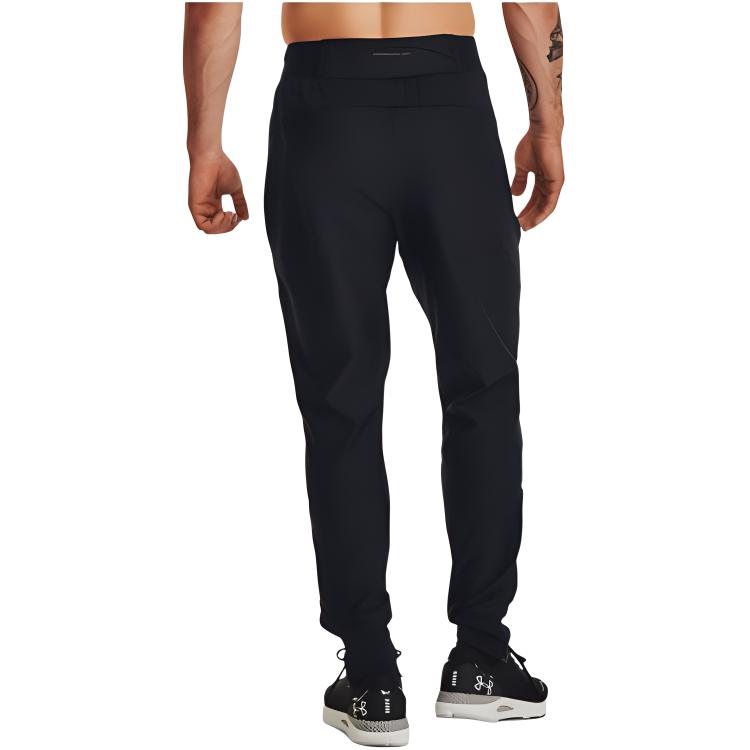 Under Armour Qualifier Solid Color Elastic Waist Running Pants Men Pants Black 1379289-001