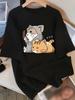 WomenS Clothing WomenS Sleeve TShirt Cute Cartoon Cat Print Round Neck Casual and Wear Cat Pattern TShirt Aesthetic Clothes