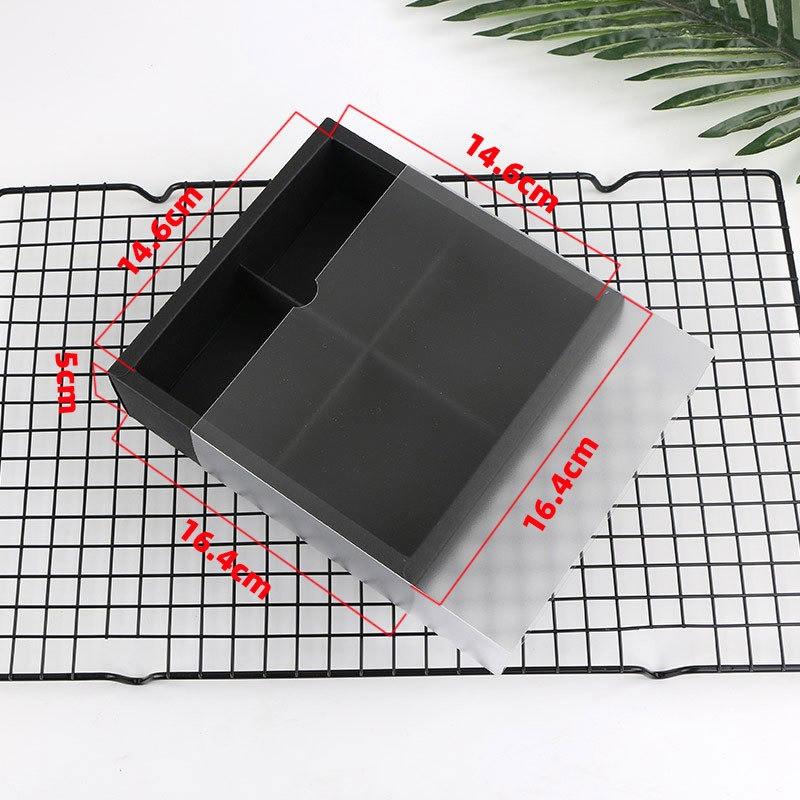 5 szt. Kwadratowe papierowe pudełka z 4 przegródkami Przezroczyste matowe wieczko Pudełko do pakowania ciasta z żółtkiem Pudełko na ciasto księżycowe