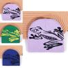 Black Acrylic Cold Weather Cap With Frog Pattern For Streetwear And Casual Use