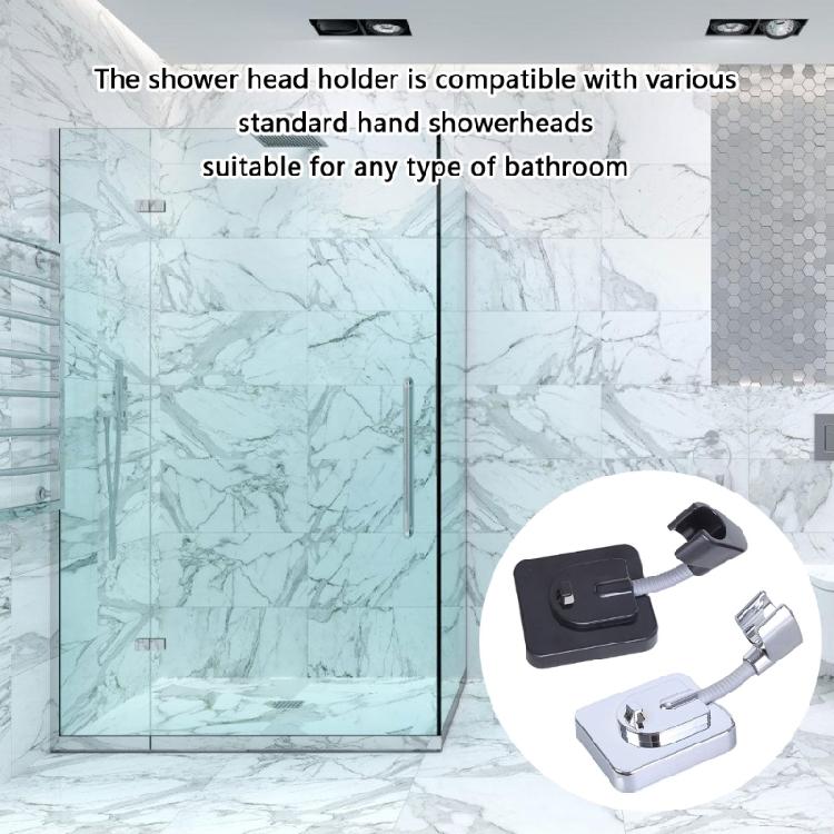 Adjustable Angle Wall Mounted Shower Head Holder No Drill Installation Strong Adhesive Bathroom Shower Head Bracket Rack