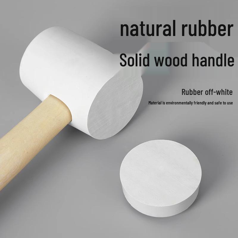 Non-Marking White Rubber Mallet with Wood Handle – Gentle On Tiles and Walls