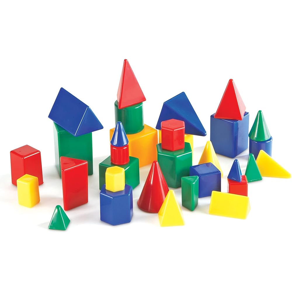 Learning Resources Mini GeoSolids 3D Shape Blocks Plastic Educational Toy
