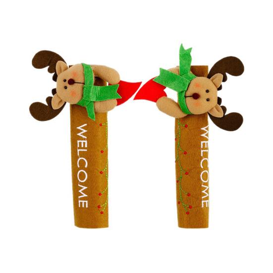 

1 пара Рождественских перчаток для ручек холодильника Санта Клаус Снеговик Лось Набор чехлов для ручек кухонного холодильника Домашнее украшение Elk