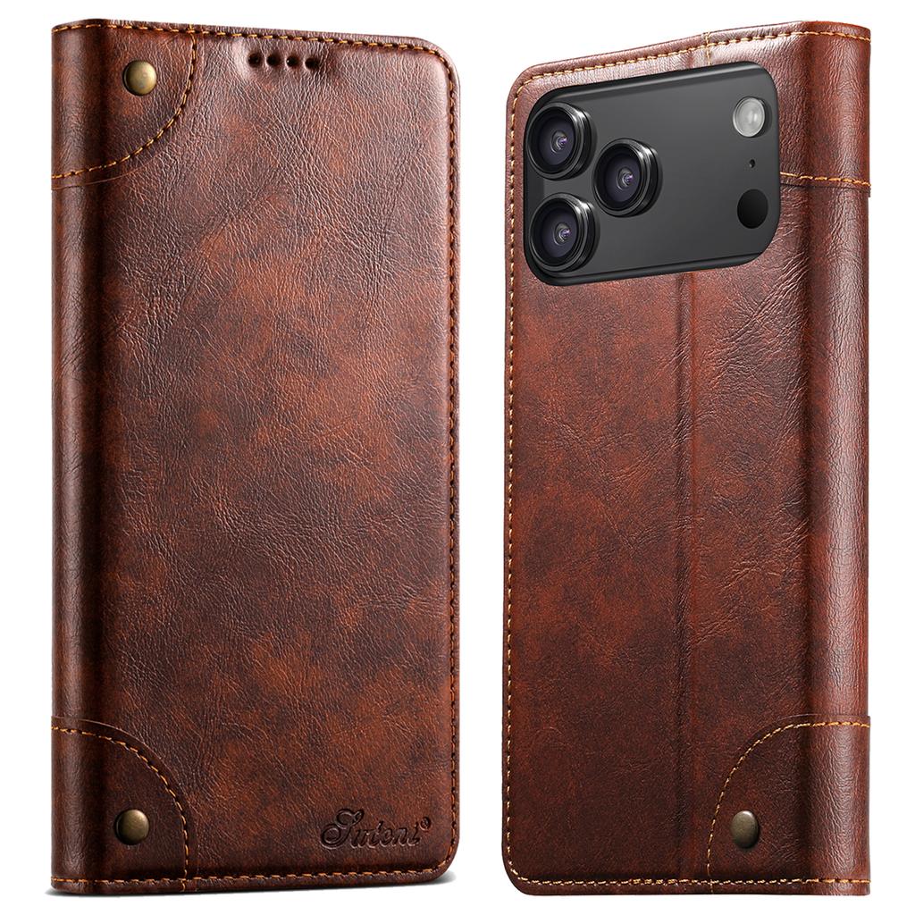 Business Magnetic Leather Wallet Card Solt Phone Case For iPhone 17 Pro Max 16 Plus 15 14 13 12 11 Bag Flip Book Kickstand Cover