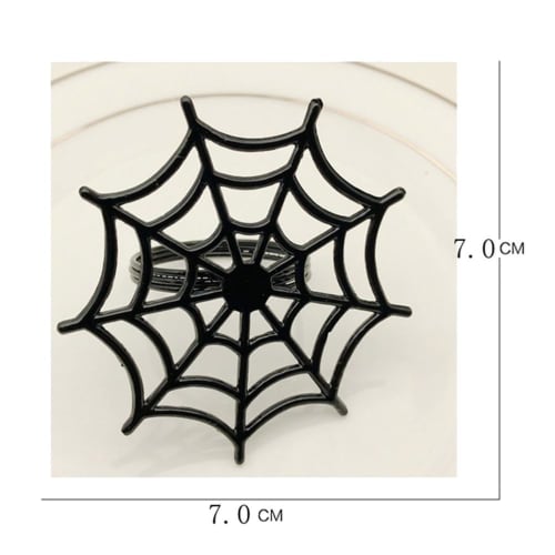LEDMOMO 6-Piece Spider Web Napkin Rings, Halloween Napkin Rings, Alloy Spider Net Napkin Holders, Halloween Table Decor ()