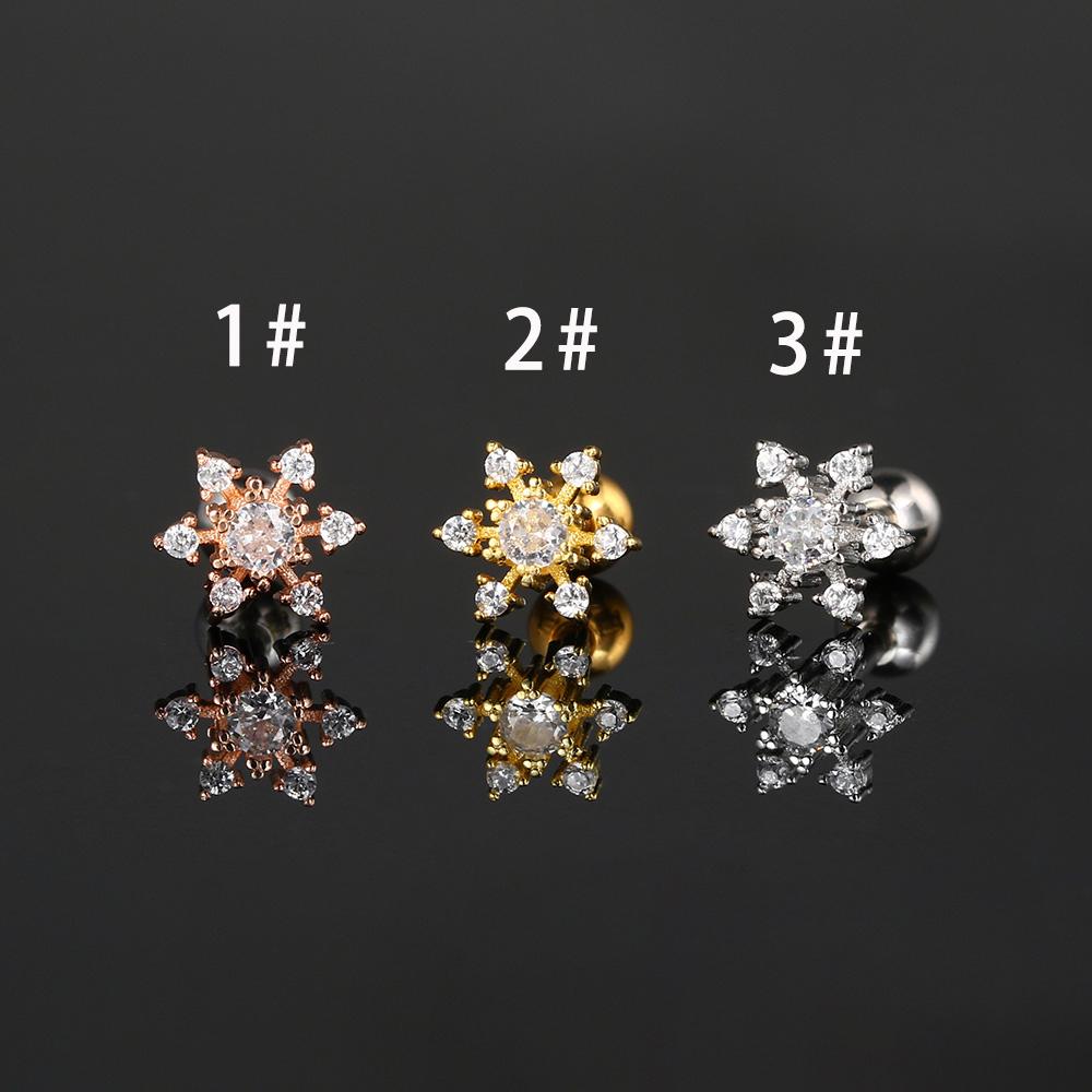 1ks Piercing do chrupavky Náušnice pro ženy Mini Zirkonový Květ Móda Piercing Helix Tragus Ušní Doplňky Šperky na tělo Dárek