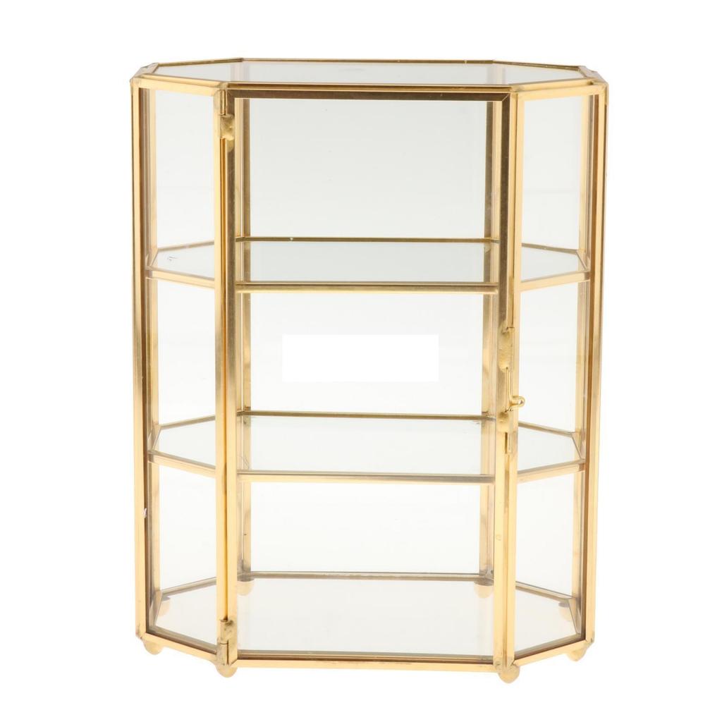 Glass Jewelry Box Organizer 3 Layer Cosmetic Storage Case Display for Rings