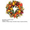 Fall Pumpkin Wreath Front Door Autumn Maple Leaf Harvest Realistic Simulation Wreath Indoor Outdoor Thanksgiving Home Decor