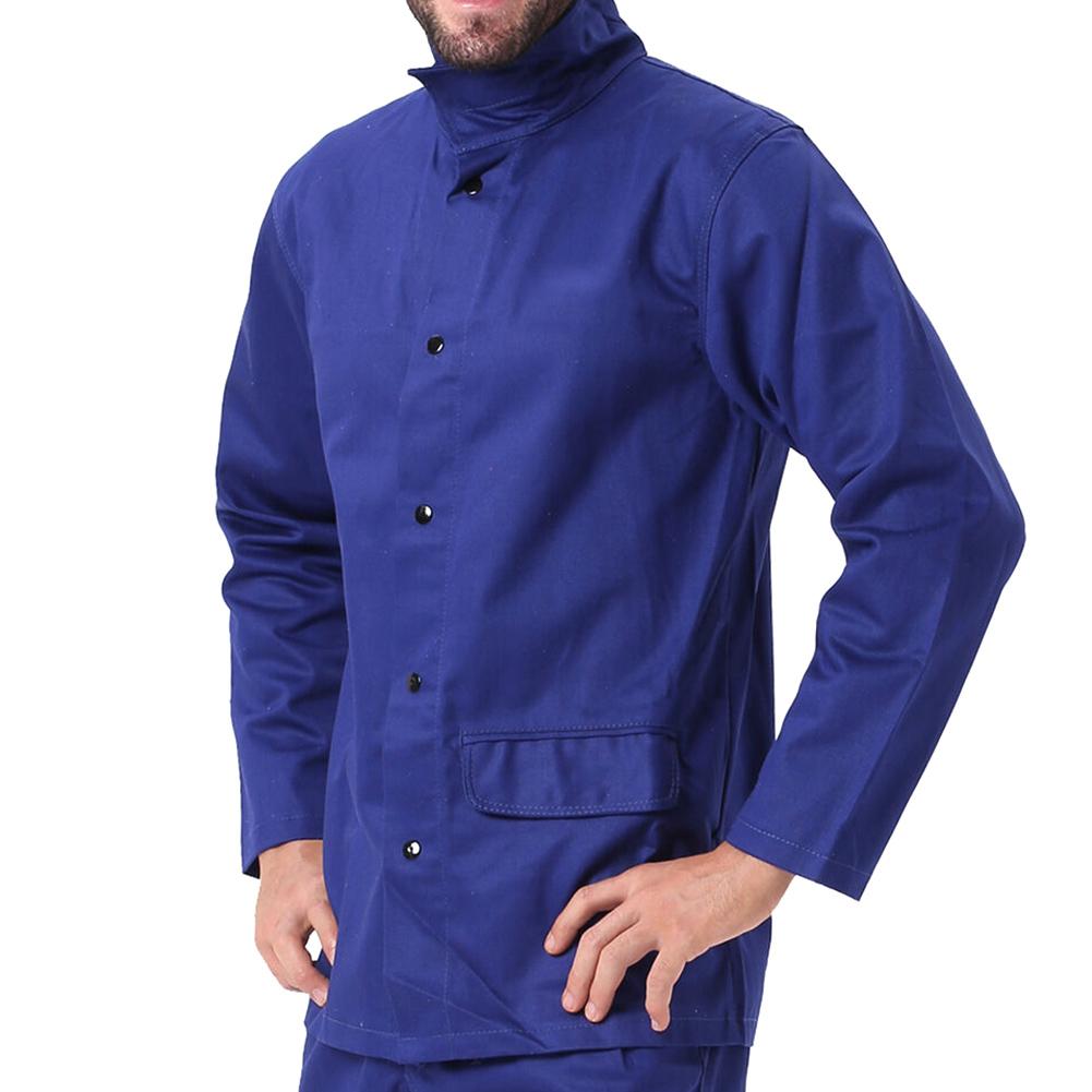 Wear Resisting Fireproof Welding Protective Clothing Suit Safety Welder Work Protection Blue(XL )