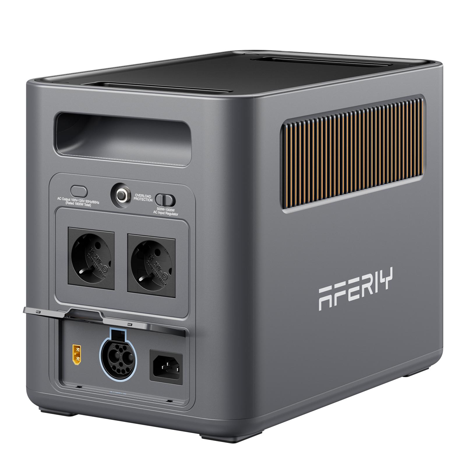 Aferiy P180 PRO 1800W Tragbare Powerstation - 9 Anschlüsse - 1024Wh LiFePO4 Akku - APP-Steuerung - Schnellladung grau