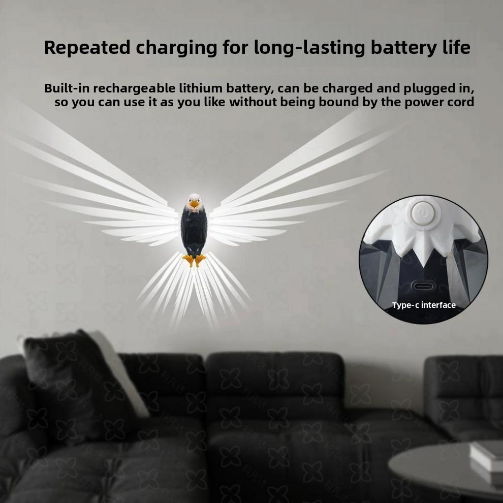 Bald Eagle Wall Lamp Led Light With Magnetic For Home Decor Party Lighting Gift