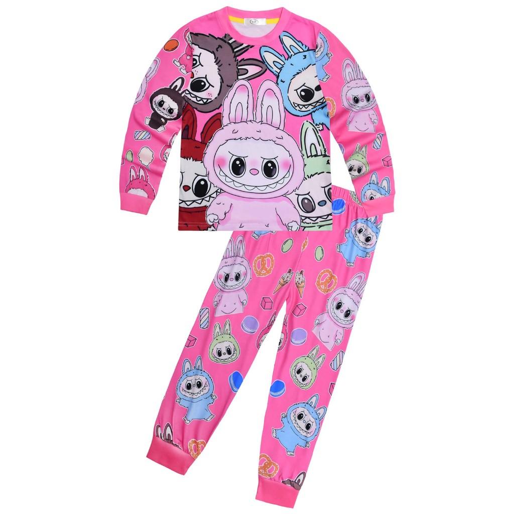 Copii Băieți Fete Anime Desene Animate Elf Monstru Imprimat Casual Mâneci Lungi Tricou + Pantaloni Set Haine