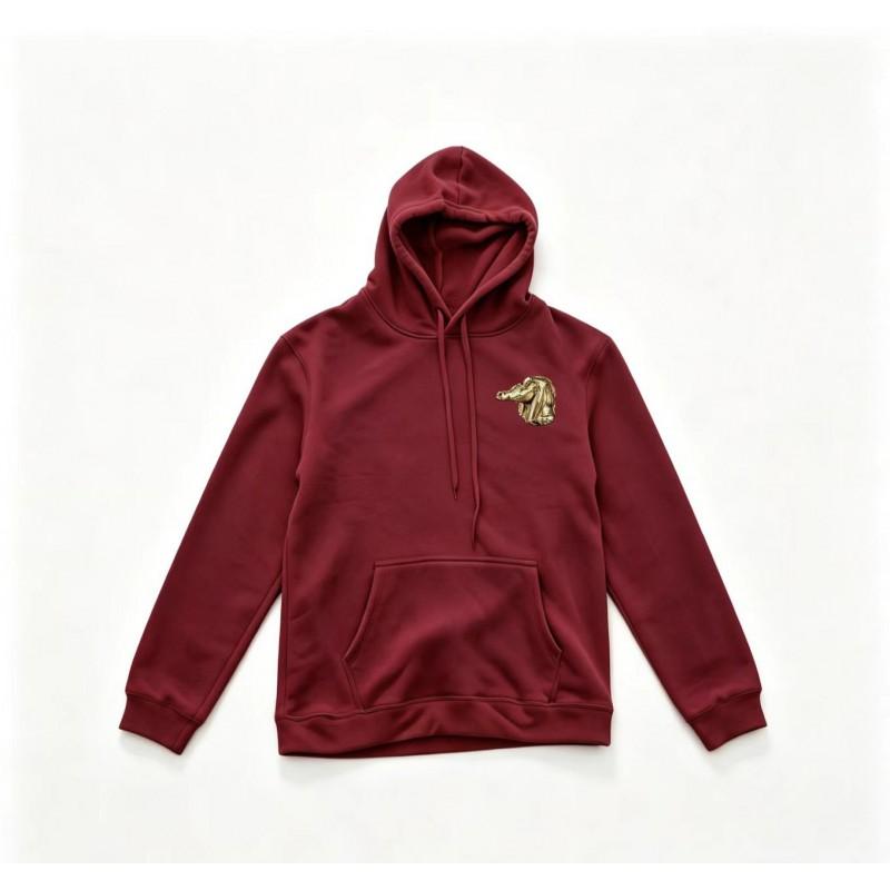 Unisex Oversized Drop Shoulder Hoodie With Embroidered Crocodile Casual Sweatshirt Fall