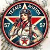 Vintage Texaco Aviation Humor Metal Wall Sign 7.8x7.8 Inch Garage Bar Decor