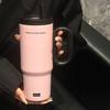 Premium Large-Capacity Insulated Stainless Steel Car Cup with Straw