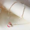 Simple Metal Shell Starfish Pendant Necklace for Women Bohemian Mixed Color Rice Beads Chain Necklace Beach Vacation Jewelry