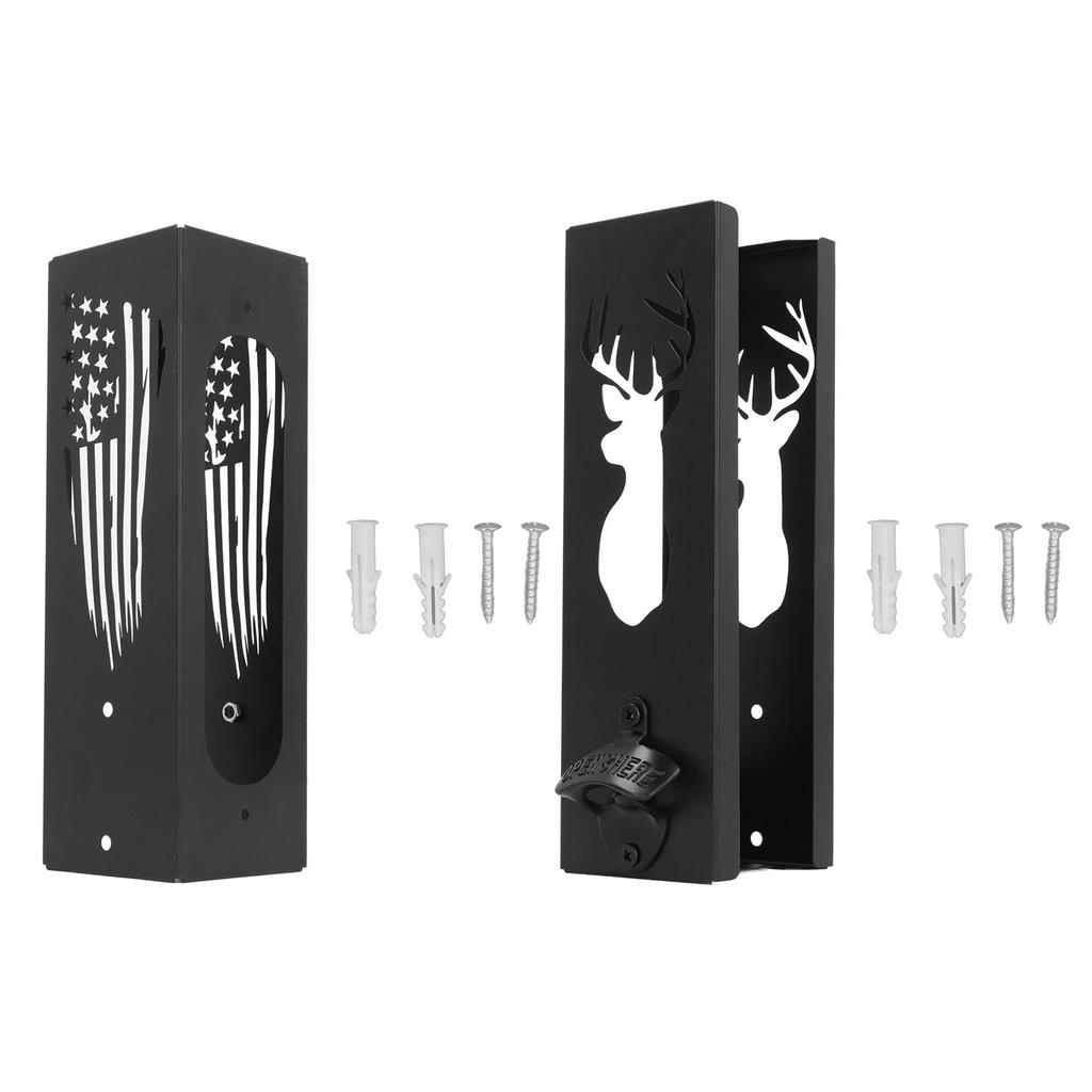 Wall Mounted Can Cooler Holder Iron Exquisite Multifunctional with Bottle Opener Can Cooler Dispense