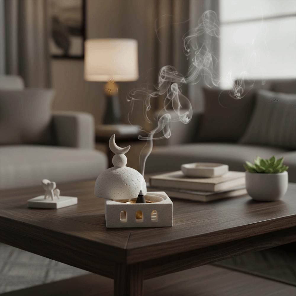 Resin Ramadan Aromatherapy Cup Architectural Style Crescent Aromatherapy Burner  Tea Table