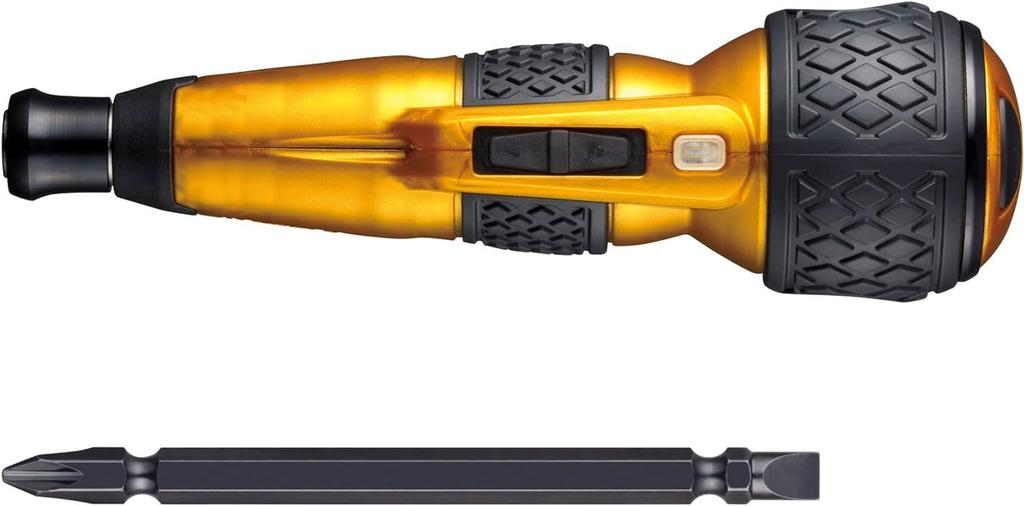 VESSEL Plus Premium Electric Ball Grip Driver, 3-Mode Switching, Limited Edition Gold, Includes 1 Bit, 220USB-P1GL