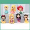 Adorable 7 Piece Q Version Princess Figurine Set Including Snow White Ariel Mulan Cinderella Toys
