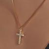 Yousheng Layered Cross Necklace for Women, Rhinestone Crystal Pendant Multi-Layer Choker Chain with Adjustable Extender, Dainty Gold/Silver Plated