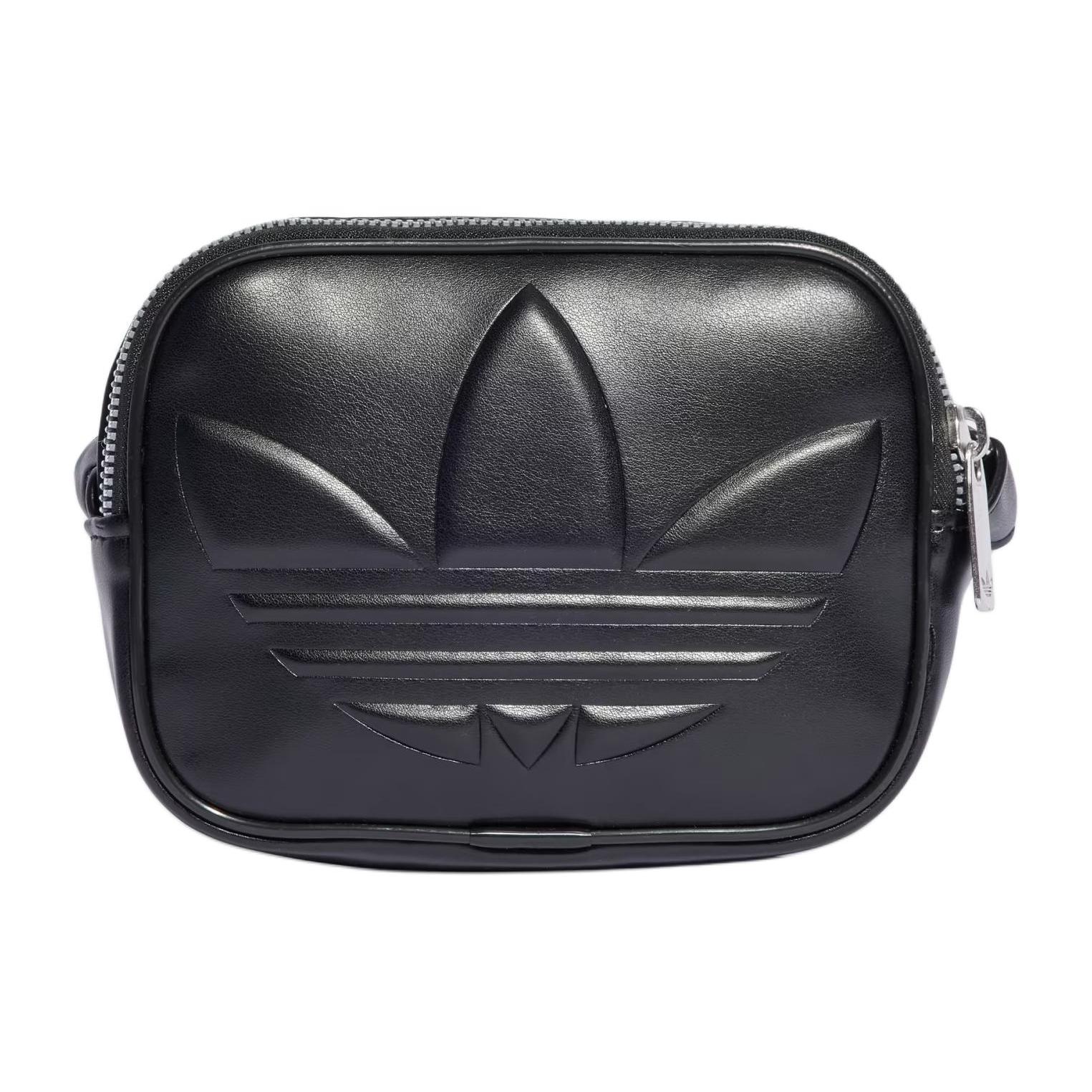 Adidas Originals Trefoil Polyurethane Leather Shoulder Bag, Crossbody Bag Mini Womens Black One Size чёрный