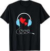 Valentines Day Heart Music Love Hip Hop Headphones Gift T-Shirt