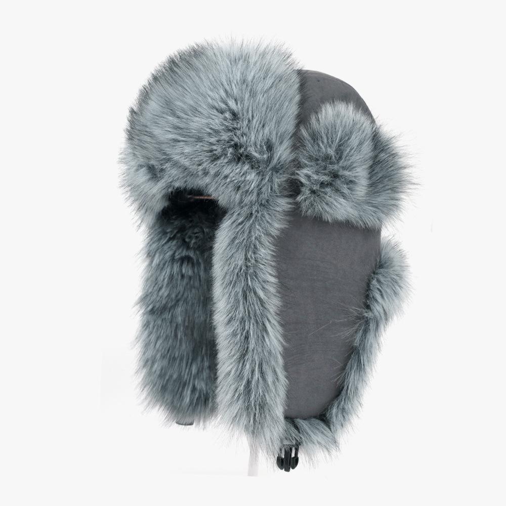 Northeast Cold Protection Versatile Lei Feng Hat for Women In Winter Plush Ear Protection Hat Plus Velvet Thickened Warm Ski Furry Hat