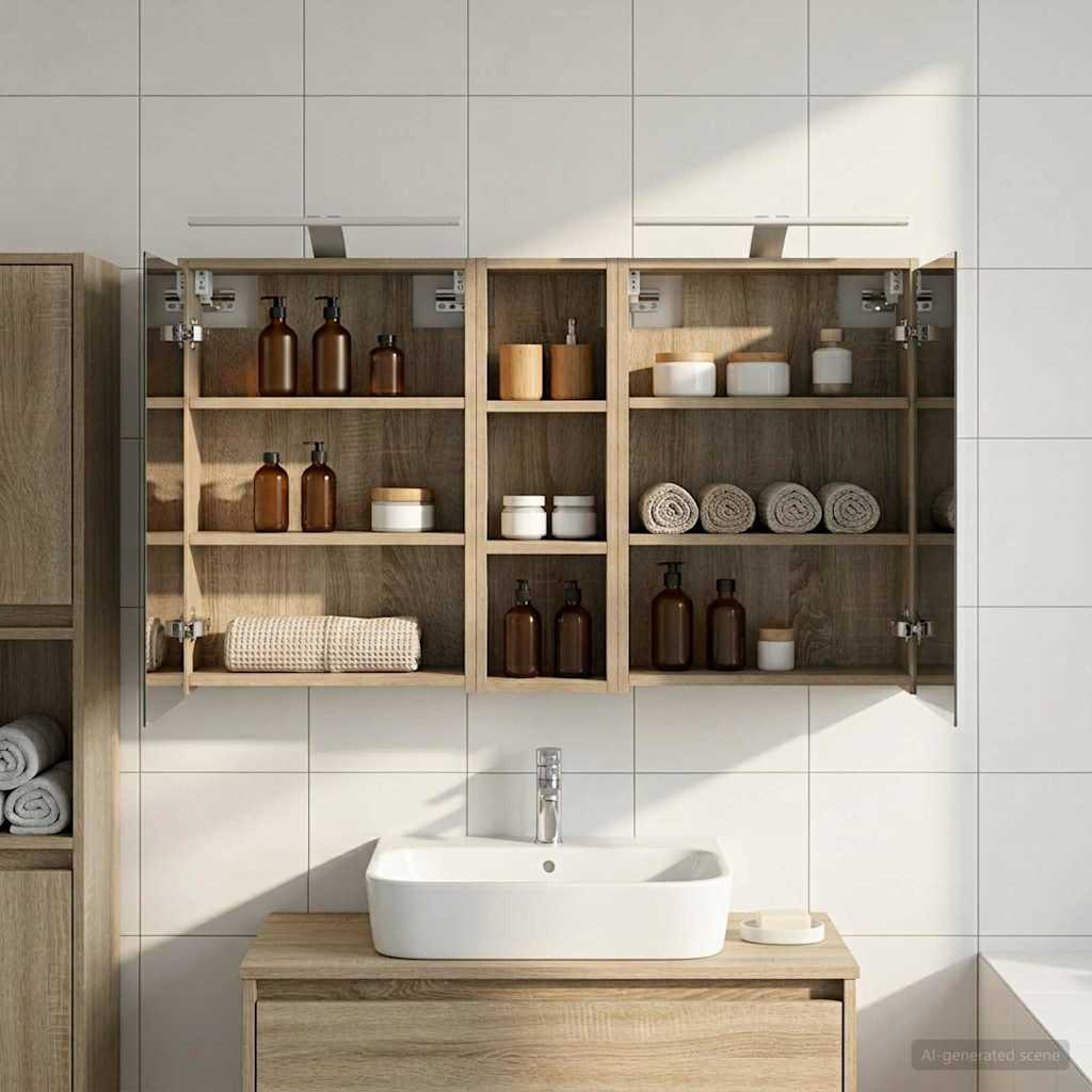 Bathroom Cabinet Set 3 Pcs 106 X 16 X 62.5 Cm Engineered Wood