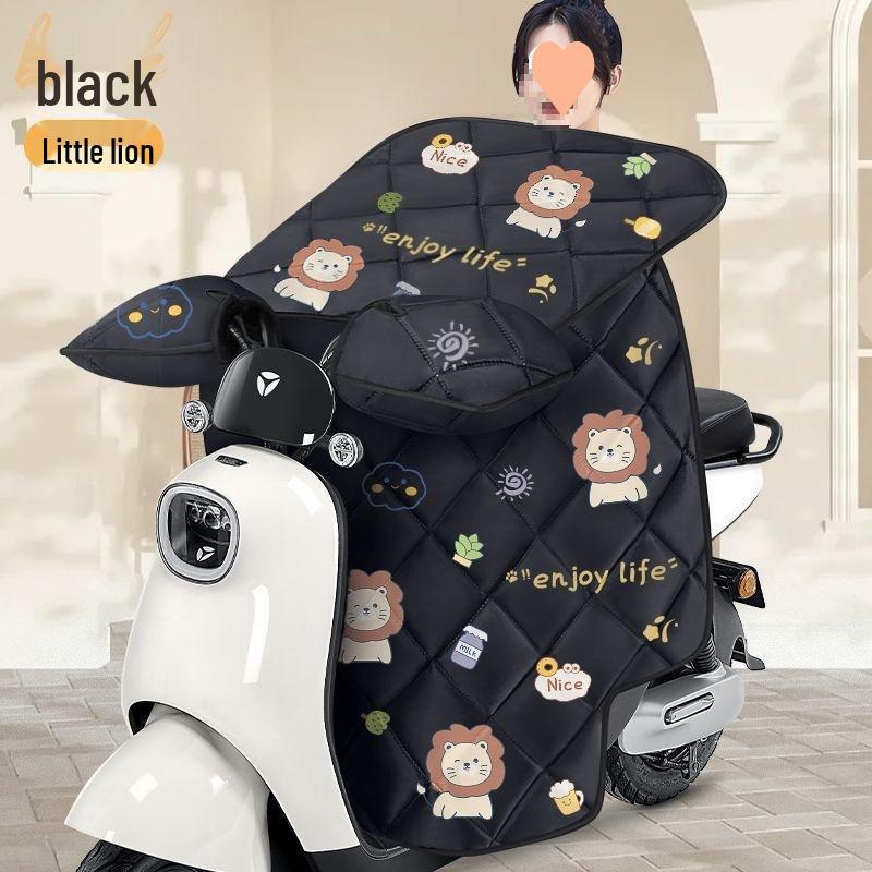 Electric Vehicle Plush Windshield Cover - Thickened, Enlarged, Waterproof, and Windproof for Winter Protection.